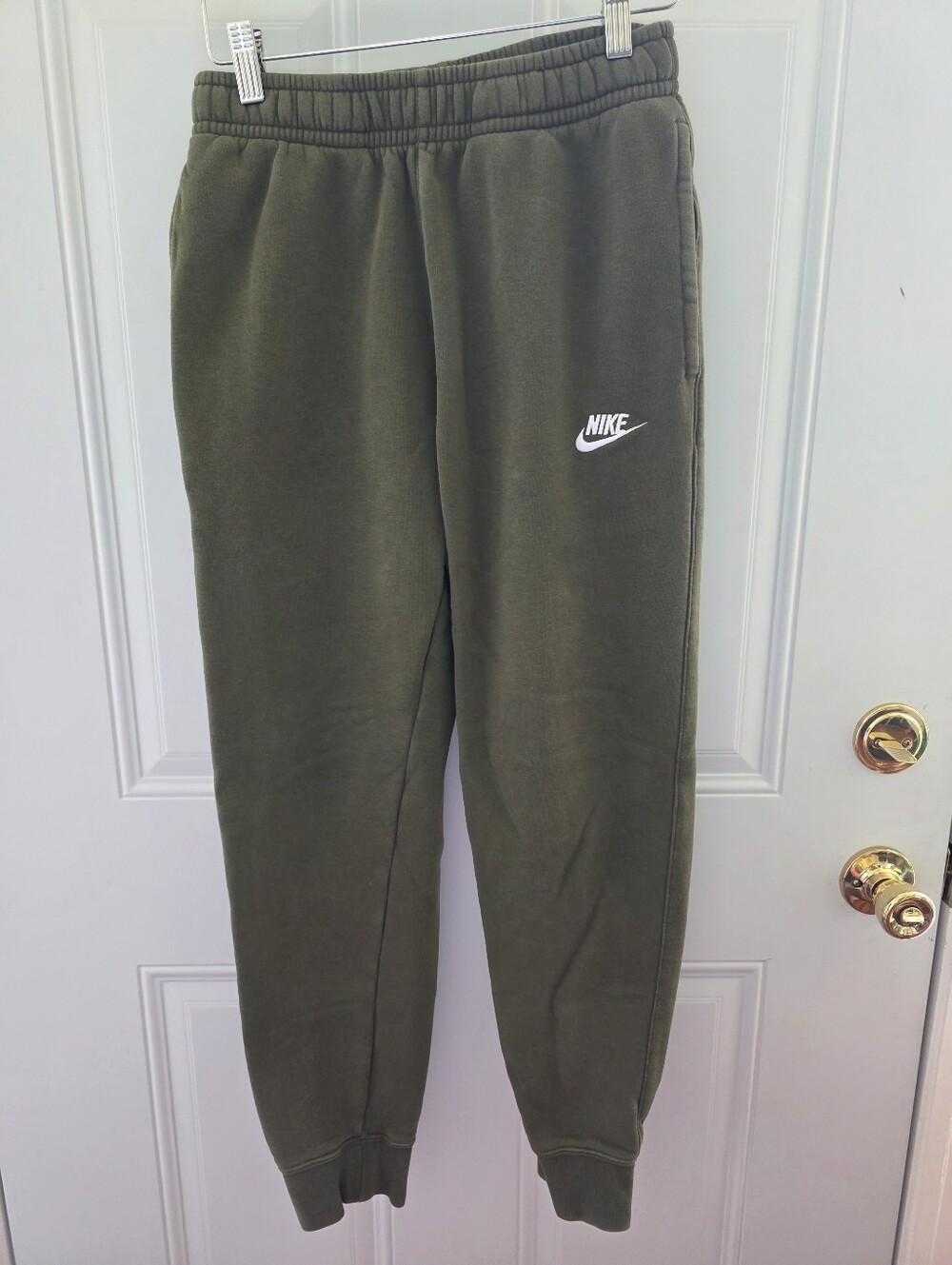 Men's Nike Olive Joggers with White Logo